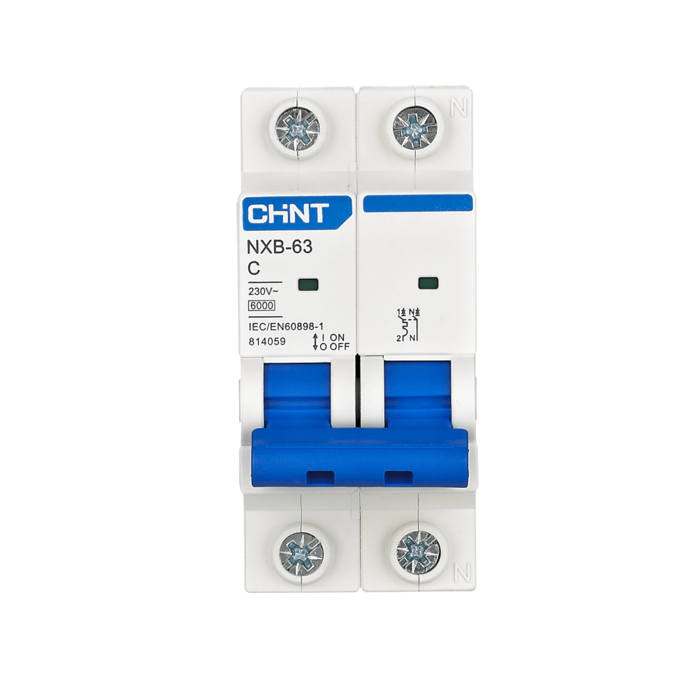 เซอร์กิตเบรกเกอร์ 10 แอมป์ 2 โพล 10KA CHINT MCB NXB-63 2P 10A AC230V TYPE C_2